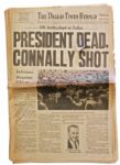 JFK Assassination Newspaper -- Dallas Times Herald -- 22 November 1963 -- PRESIDENT DEAD, CONNALLY SHOT -- Printed Before Oswalds Identity Was Known
