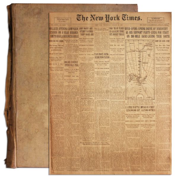 ''New York Times'' From The Week Preceding The Stock Market Crash -- 16-23 October 1929 -- 8 Complete Newspapers Provide Little Warning