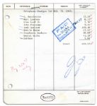 Judy Garland Initials Bill from Harrahs -- She Signs, J.G. -- Attached to 18 June 1963 Letter to Oscar Steinberg -- Very Good