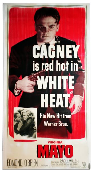 Original ''White Heat'' Poster Starring James Cagney -- Oversized, Measuring 41.25'' x 78.75''