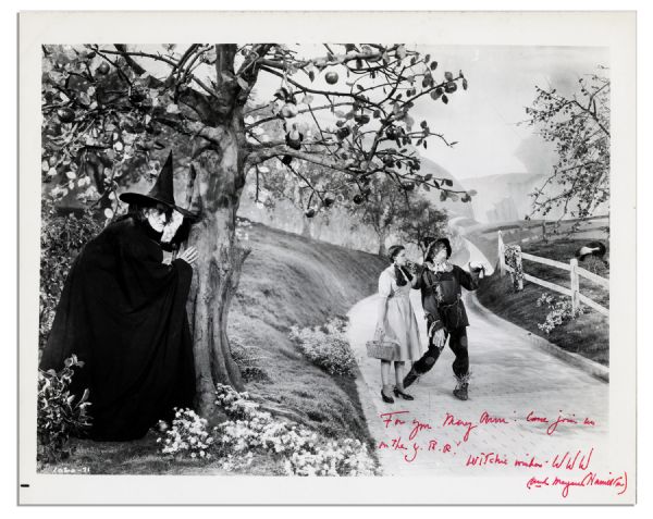 Margaret Hamilton Signed ''Wizard of Oz'' Photo -- Glossy 10'' x 8'' Inscribed, ''For you Mary Ann: Come join us on the Y.B.R! Witchie wishes - WWW (and Margaret Hamilton)'' -- Very Good