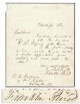 Franklin Pierce Autograph Letter Signed as President -- ...your authority will cease from this date... -- 1853