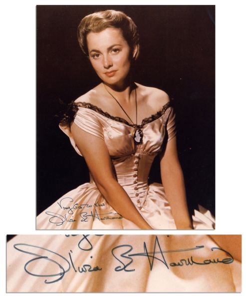 Gorgeous Olivia de Havilland Signed Photo as Melanie From ''Gone With the Wind''