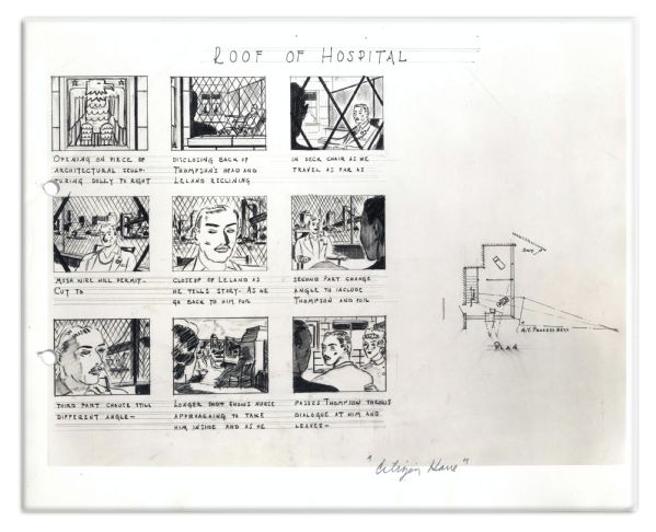 Vintage Print of Original Storyboard Art for ''Citizen Kane'' -- With Camera Instructions