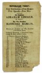 1860 Ohio Elector Ticket -- Abraham Lincoln for President and Hannibal Hamlin for Vice President