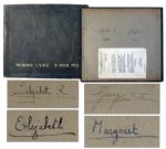 Scarce Set of 1942 Autographs by the British Royal Family -- King George IV, His Wife & Princesses Elizabeth & Margaret Sign in Record Album of Special BBC Performance at Windsor Castle