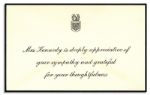 Jacqueline Kennedys Personal Mourning Card Sent After JFKs Death