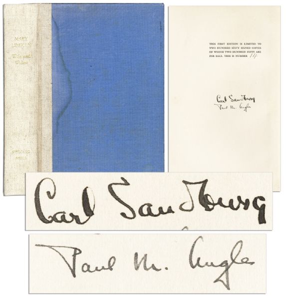 Carl Sandburg Signed Limited First Edition of ''Mary Lincoln, Wife and Widow''