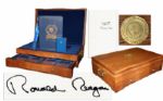 Ronald Reagan Signed An American Life Special Limited Edition -- Housed in Luxury Oak Case With Audiotapes