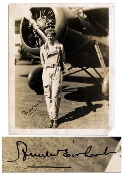 Amelia Earhart 8'' x 10'' Signed Photo -- Rare