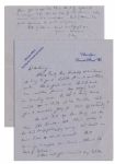 General Dwight Eisenhower WWII Autograph Letter Signed to His Wife, Mamie -- ...we never have a dull moment...but mornings & nights are lonely...