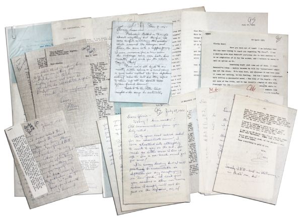 Archive of Personal Letters Signed by Academy Award Winning Actress Mary Astor -- ''...Doubleday is a sort of MGM of the publishing business...a big volume, and...lack of personal attention...''