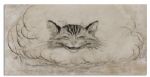 Original Illustration by Arthur Rackham of the Cheshire Cat, Drawn for Page 106 of Alice in Wonderland -- With His Signature Mischievous Grin