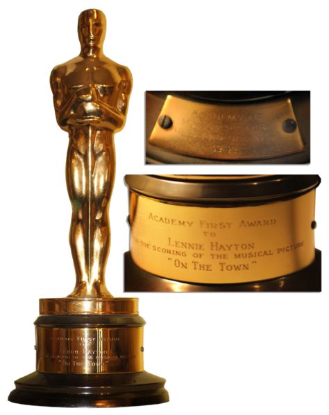 ''On the Town'' Oscar Statue for Best Scoring of a Musical Picture -- Popular Musical Starring Gene Kelly & Frank Sinatra