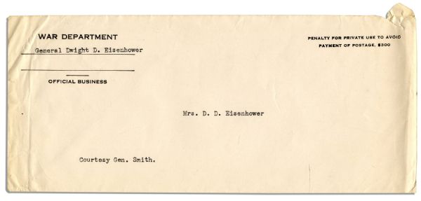 General Dwight Eisenhower Autograph Letter Signed to His Wife, Mamie -- ''...you're the only woman for me -- and don't ever forget it or doubt it...''