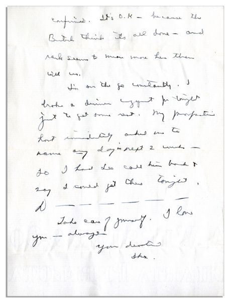 Dwight Eisenhower WWII-Dated Autograph Letter Signed to His Wife, Mamie -- ''...my nomination to 3 stars...seems to mean more here than with us...''