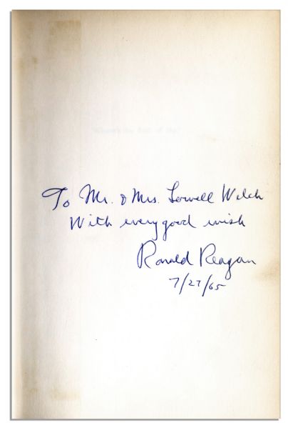 'Where's the rest of me?'' Signed in 1965 -- Ronald Reagan's Early Autobiography