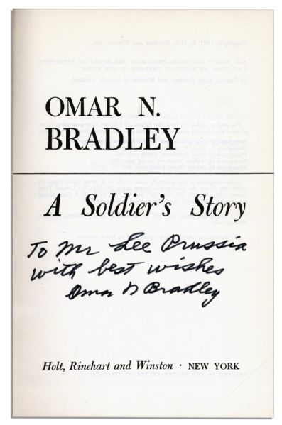 General Omar Bradley ''A Soldier's Story'' Signed 