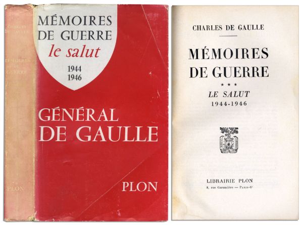 Charles de Gaulle Signed Memoir -- ''Memoires de Guerre''