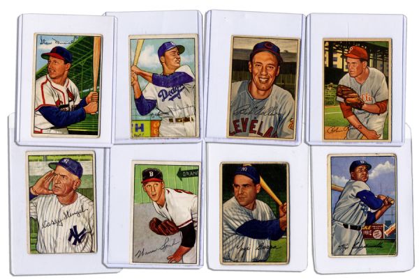 1952 Bowman Set of 252 Cards -- Featuring Stan Musial, Bob Feller, Larry ''Yogi'' Berra, Duke Snider, Roy Campanella, Warren Spahn, Robin Roberts, Casey Stengel & More