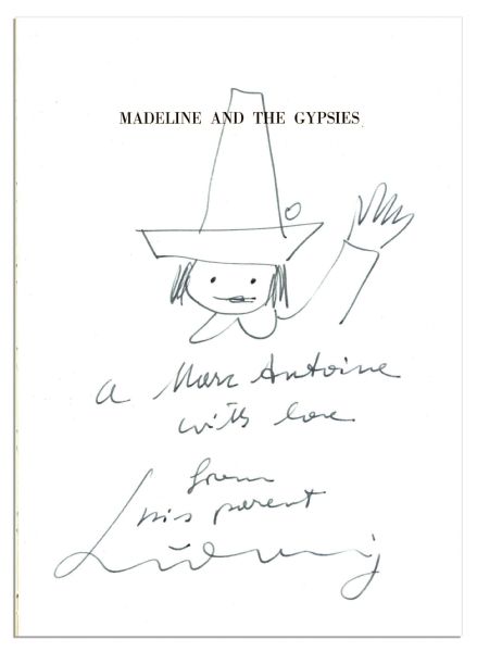 ''Madeline and the Gypsies'' Signed With Drawing of Madeline -- Scarce Piece by Author Ludwig Bemelmans