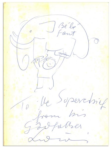 Ludwig Bemelmans Signed & Hand-Drawn Elephant Sketch Upon His Classic ''Madeline'' Book