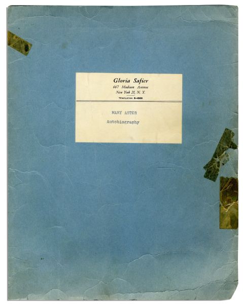 Original Draft of Mary Astor's Bestselling Autobiography
