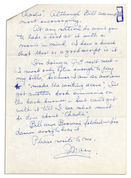 Draft of Mary Astor's Fascinating Hollywood Memoir, ''Life On Film'' With Handwritten Corrections -- ''...I made 'The Maltese Falcon' early in 1941...''