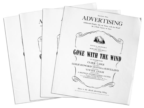 Scarce ''Gone With the Wind'' Publicity Campaign Kit -- With Various Promotional Material Related to the Limited Release of the Epic Film