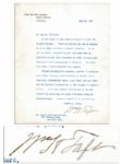 William Howard Taft Typed Letter Signed as President -- Discussing Cuba -- ...I am very hopeful that we may go through without the necessity for going into Cuba during my administration...