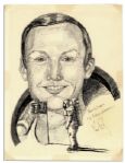 Neil Armstrong Signed Portrait -- With His Autograph Inscription