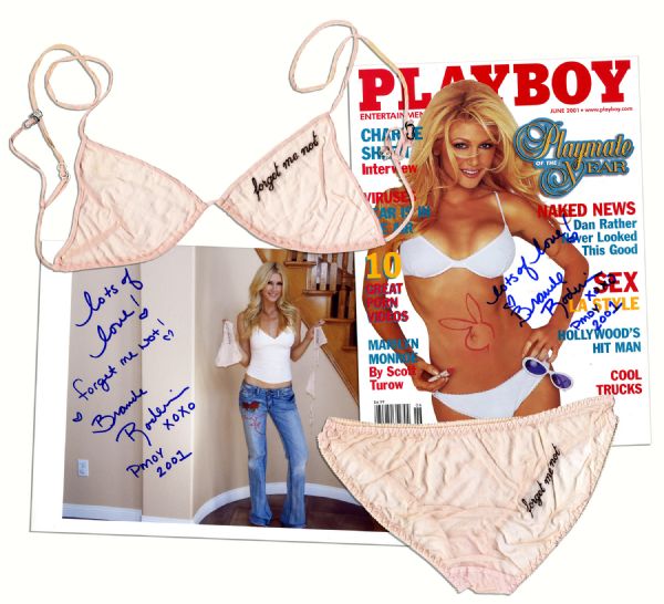 Brande Roderick Lingerie Worn in Her Playboy Centerfold Shoot as Playmate of The Year -- With Signed Magazine, 8'' x 10'' Photo, and Polaroids From the Shoot