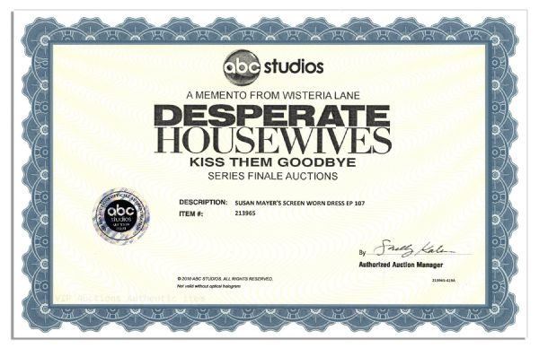 Teri Hatcher Screen-Worn Dress From The Very First Season of ''Desperate Housewives'' -- With COA From ABC Studios
