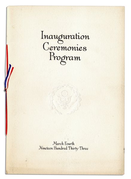 FDR 1933 Inauguration Materials -- The Start of His Record Four Terms in Office