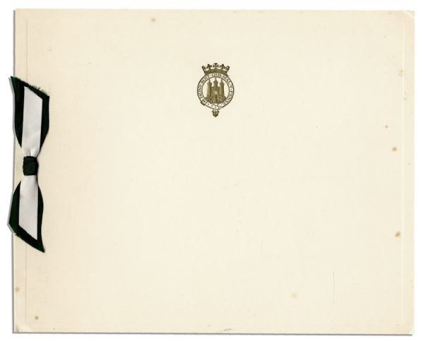 Queen Elizabeth and Prince Philip Signed Christmas Card -- Official 1940's Royal Card