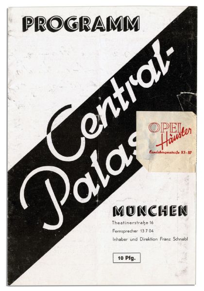 Seven Nazi-Era German Opera Programs From Various Theaters in Berlin and Munich -- With One 1944 WWII-Dated Program