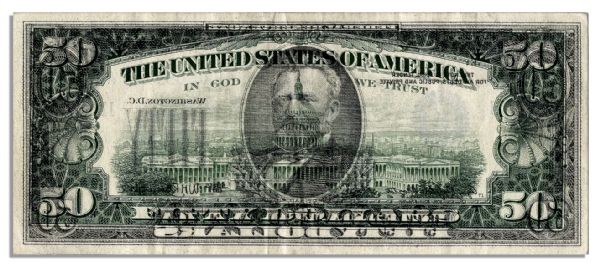 1977 $50 Federal Reserve Error Note -- Series 1977, Dallas -- Strong Offset Error