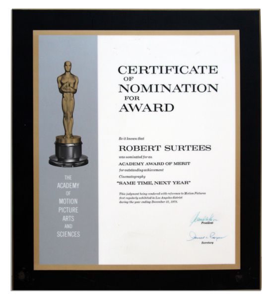Cinematographer Robert Surtees 1978 Oscar Nomination for "Same Time, Next Year" -- His 16th & Final Nomination