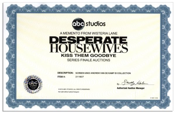 Three ID Cards Used on Screen on ''Desperate Housewives'' -- With ABC Studios COA