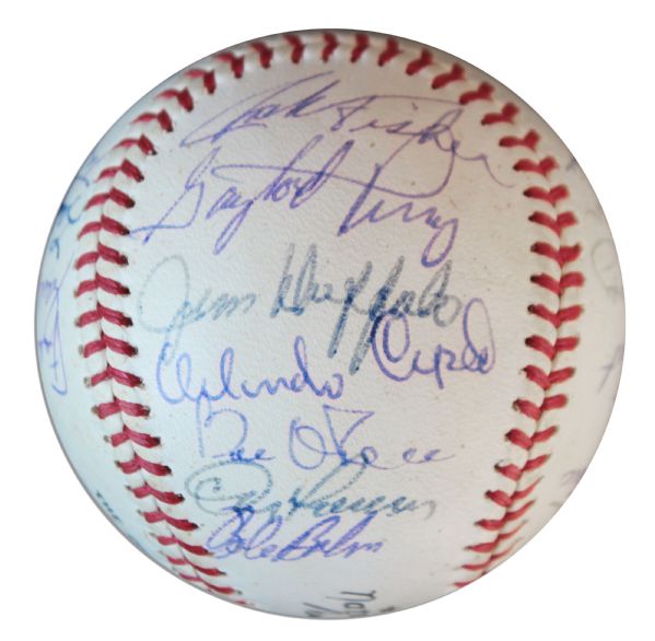 1963 San Francisco Giants Team-Signed Baseball -- With Willie Mays' Signature and 23 More -- From Estate of Larry Jansen -- With PSA/DNA COA