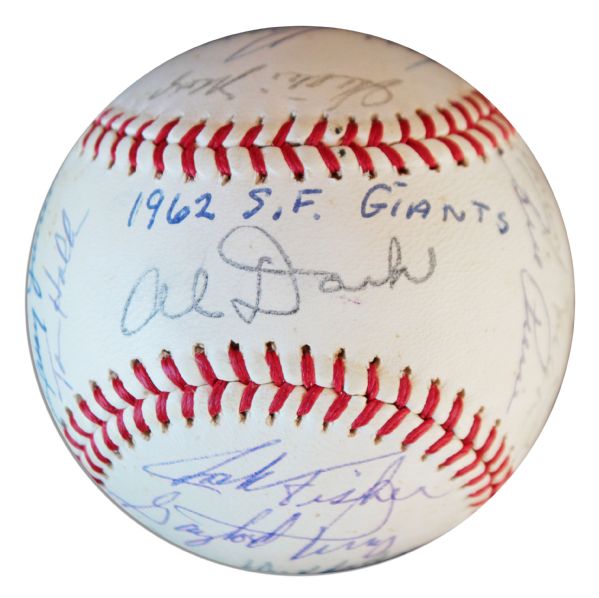 1963 San Francisco Giants Team-Signed Baseball -- With Willie Mays' Signature and 23 More -- From Estate of Larry Jansen -- With PSA/DNA COA