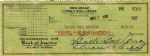 Lucille Ball Check Signed From Joint Account With Desi Arnaz