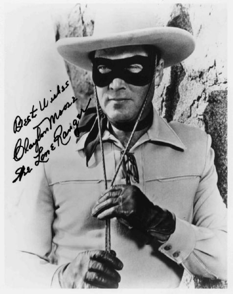 Clayton Moore 8'' x 10'' Signed Photo as The Lone Ranger -- ''Best Wishes / Clayton Moore / The Lone Ranger'' -- Fine Condition  