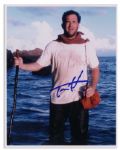 Tom Hanks Signed Photo From Cast Away -- 8 x 10 Glossy Is Near Fine -- With Wehrmann COA