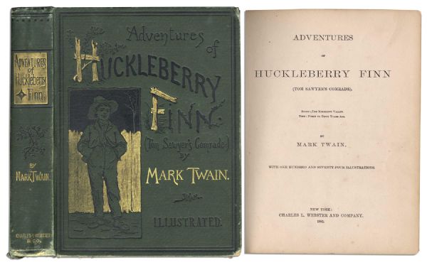 Extremely Rare True First Edition / First Printing of ''Adventures of Huckleberry Finn'' by Mark Twain -- Beautiful Earliest Version of the American Classic