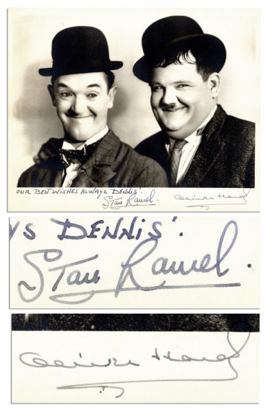 Laurel & Hardy Signed 8'' x 10'' Photo
