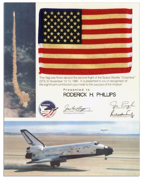 Space-Flown Flag From The Columbia STS-2 Mission