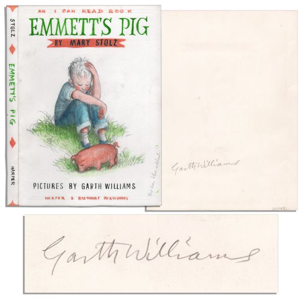 Garth Williams Drawing For The Cover Art of ''Emmett's Pig'' -- Signed by Williams on Verso