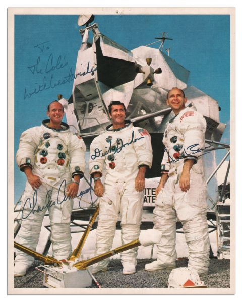 Apollo 12 Crew-Signed 8'' x 10'' NASA Photo -- Charles Conrad, Dick Gordon & Alan Bean