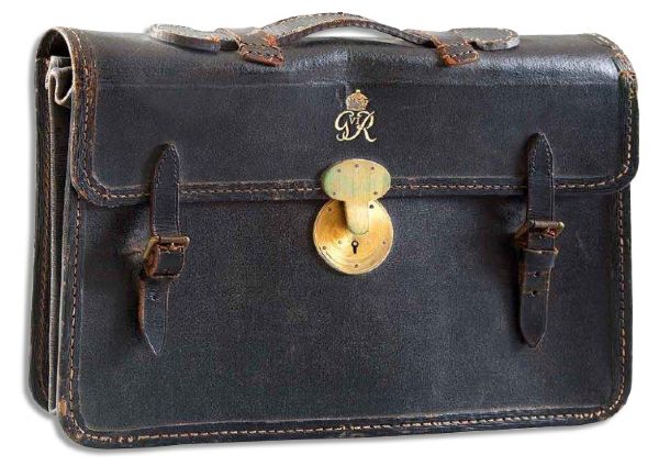 King George VI's Personal Attache Case -- With Royal Crest and ''G VI R'' Mongrammed in Gold